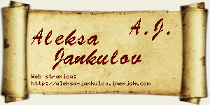 Aleksa Jankulov vizit kartica